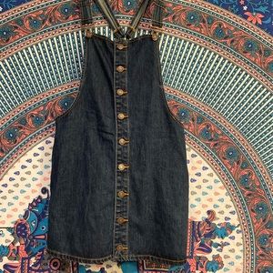 Denim overalls dress